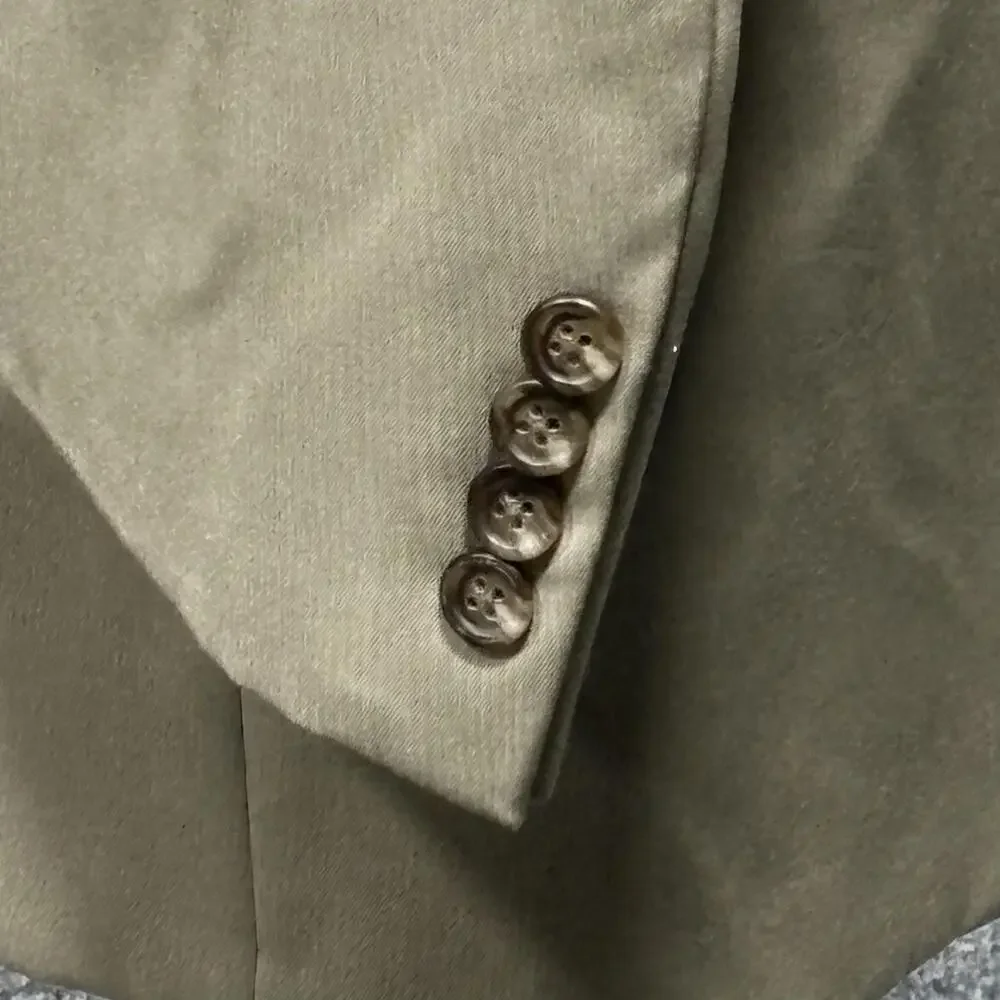 Vintage Hickey Freeman Blazer Mens 46 Long Taupe 100% Wool Boardroom Union USA